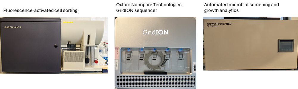 Photos of the high-throughput phenotyping and screening equipments.